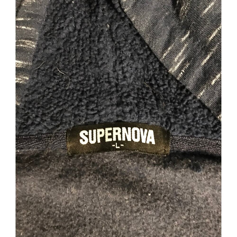 Supernova Love Hoodie Blue/ White L Zip Tie Comfy Cozycore Preppy Lounge Urban - Picture 11 of 11